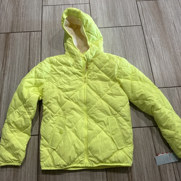 Cat & Jack Neon Puffer Jacket With Hood - Picture 1 of 4